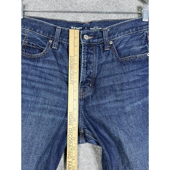 Old Navy High Rise Slouchy Straight Button Fly Crop Jeans Womens Size 6 Blue - Picture 14 of 16